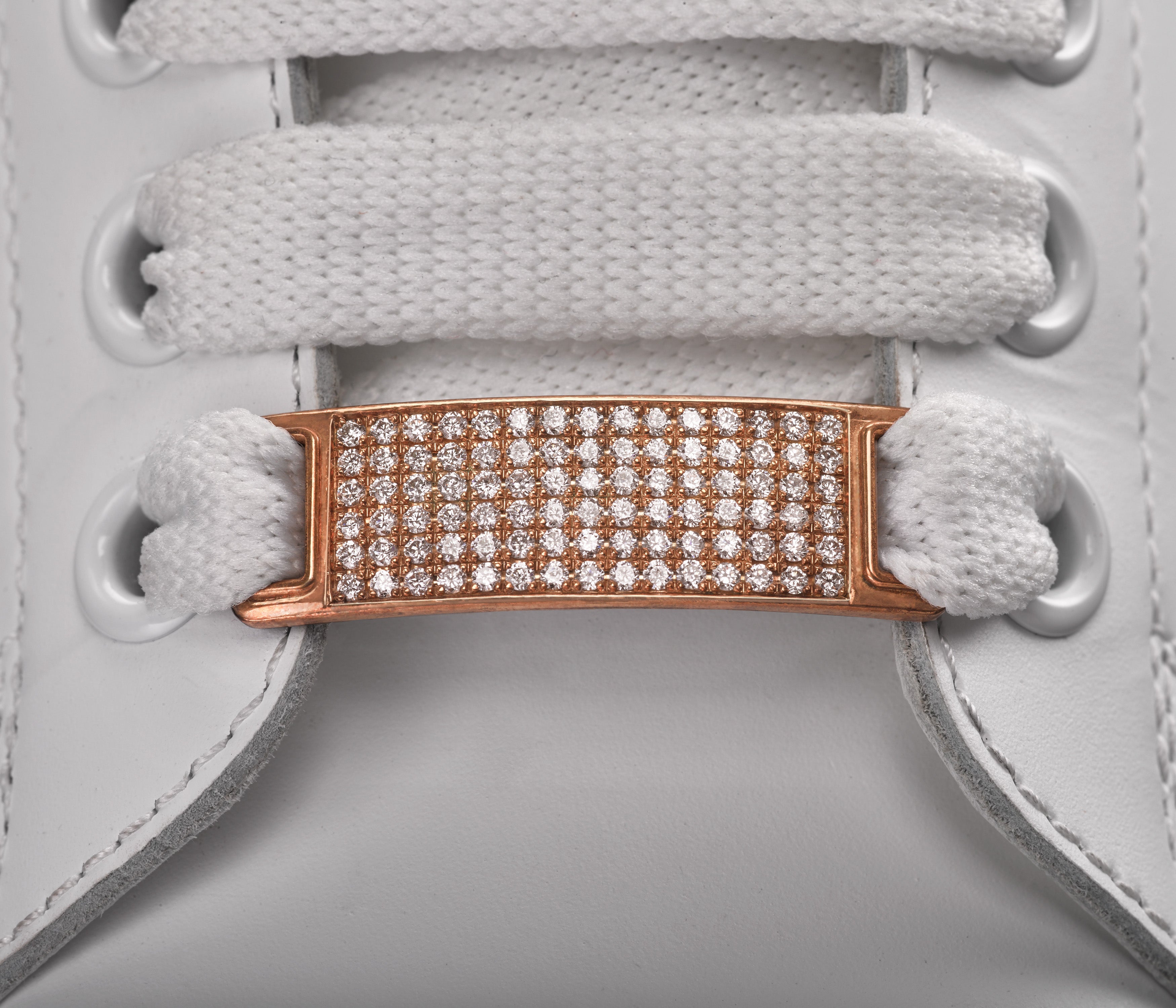 Diamond Shoe Lace Plate - Rose Gold